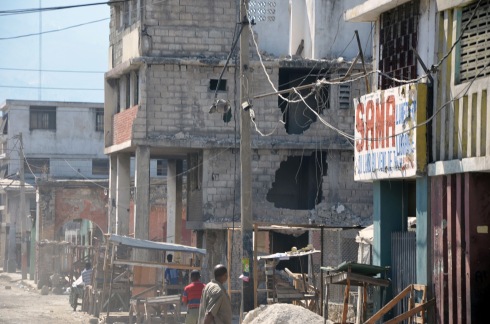 Earthquake damage, downtown Port au Prince, Haiti.